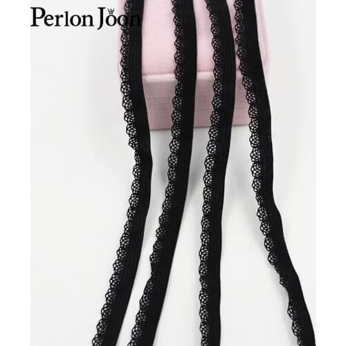 5 yards/lot 1cm Black hollow pattern elastic band lace suitable for ladies bra dance shoes clothing accessories SG052