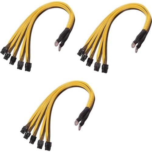 6Pcs 5X PCI-E PCIE 6Pin GPU Graphics-Card Splitter Power Cable for BTC P3 2400W 2600W Graphics-Card 6Pin Cable
