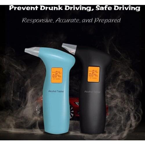 LCD Display Digital Alcohol Tester Professional Police Alert Breath Alcohol Tester Device Breathalyzer Analyzer Detector Test DF