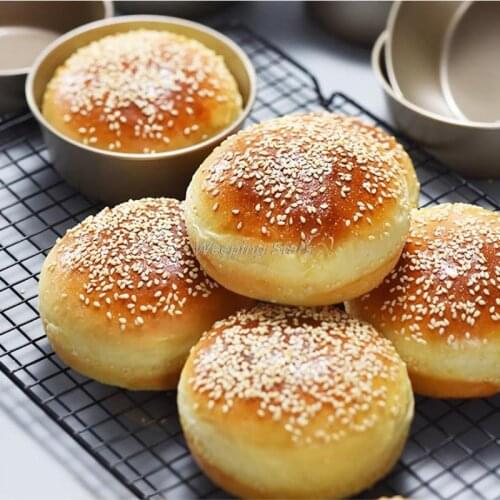 Aluminum Cake Mold Round Pan Non Stick Bottom Pudding Mold Hamburger DIY Baking