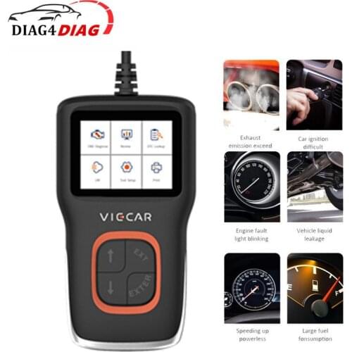 Viecar VP101 OBD2 Auto Code Reader Car Diagnostic Tool Support 9 Protocols of OBD II/EOBD 8 Languages Car Code Fault Diagnosis