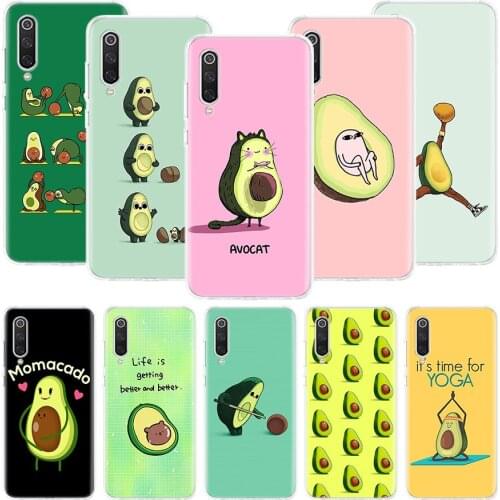 Cartoon Fruit Avocado Phone Case For Xiaomi Mi Note 10 11 9 8 10T 9T CC9 A1 A2 A3 5X 6X Pocophone F1 X3 F2 Pro Lite Coque Cover