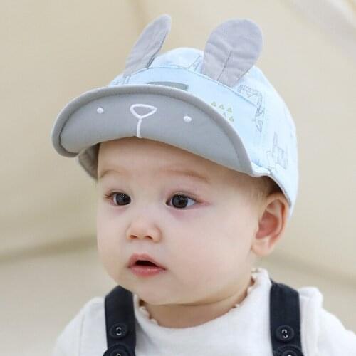 Baby Sun Hats Summer Autumn Cotton Adjustable Girl Boy Baseball Cap Cute Cartoon Rabbit Ear Caps Infant Toddler Photography Prop