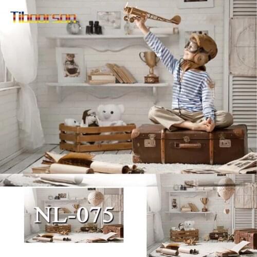 Childrens Photo Backdrop Role Play Pilot Airman Pilot Explorer Fire Balloon Map Photoshoot Background Photograph Props