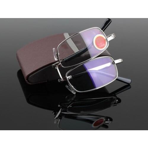 Men Women Reading Glasses Full Frame Hyperopia Portable Folding Eyewear With PU Glasses Case 1.0 1.5 To 4.0 R169