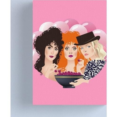 Home Decor Canvas Cherries Fashion Woman Painting Pictures Wall Art HD Three Cute Prints Modular Poster No Frame For Living Room