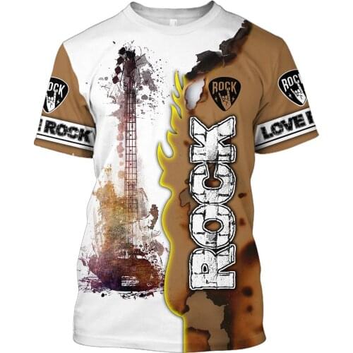 Love Rock T-shirt For Men Premium Music 3D All Over Printed Unisex Shirts Fun Music Symbol Summer Cool Top Streetwear Tees