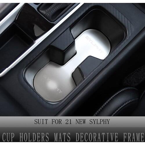 Cup Holder Mats Covers for Nissan Sentra Bluebird Sylphy 2020-2021 Cup Holder Mats Decorative Frame Car Interior Accessories