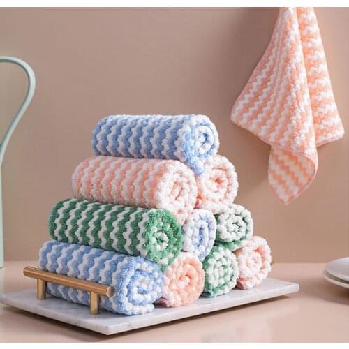 Kitchen Washing Cloth Non-Stick Oil Cleaning Towel Absorbent Soft Rags Anti-grease Wiping Scouring Pad Home Clean Tools