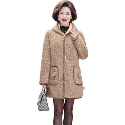 Oversize Mink Velvet Jacket Outerwear Women Loose Plus Velvet Thick Hooded Mother Casual Coat New Winter Warm Parka Coats Female