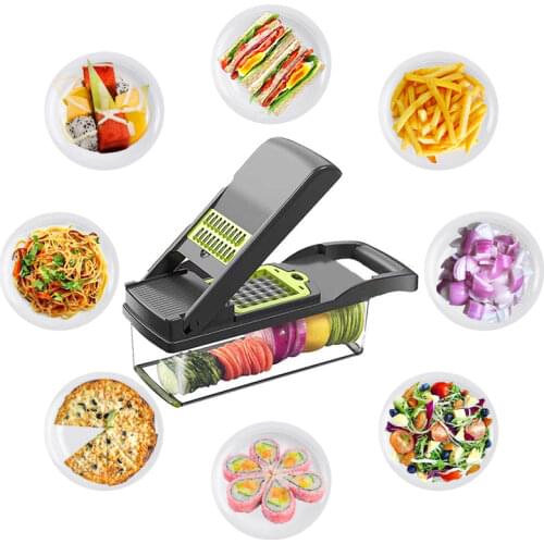 Multifunctional vegetable slicer, grated, peeled and sliced vegetables, stainless steel blade, kitchen tool, manual slicer