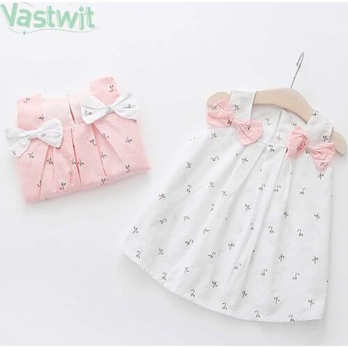 Fashion Baby Girl Dress Baby Summer Girl Clothes Toddler Kid Baby Girls Solid Bow Print Floral Suspender Princess Party Dress