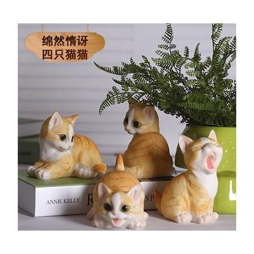 Handmade marine The animal The cat Home Furnishing ornaments creative gift cute animal cat resin crafts decoration style statue