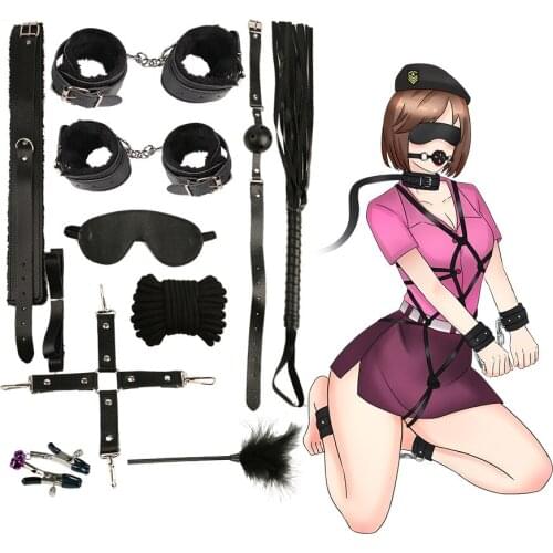 SM Sex Toys Set Sexual Abuse Ten-piece Set Bondage Rope Female 18 Adult Products Excellent Sex Life