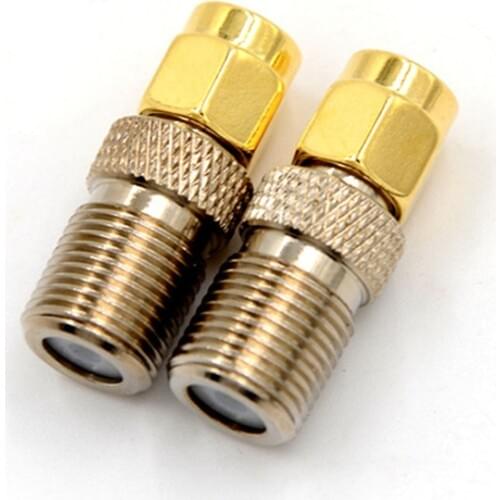 New 1Pcs High Quality F Type Female Jack to SMA Male Plug Straight RF Coaxial Adapter F connector to SMA Convertor gold Tone