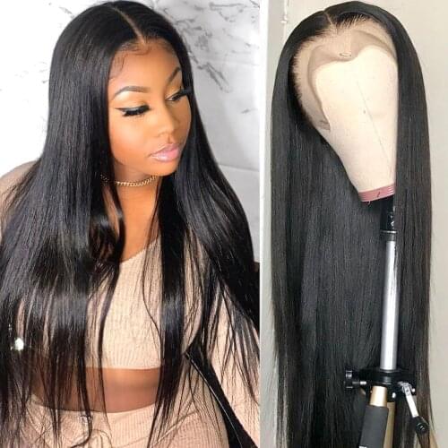 Straight T Part Lace Wig Human Hair Wigs Brazilian Remy Hair 150% Density Part Lace Human Hair Wigs For Women