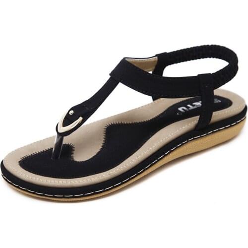 Womens Sandals Vacation Beach Seaside Womens Shoes Buckle Large Size Comfortable Ethnic Style Comfortable