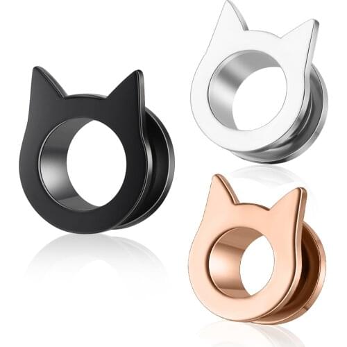 Ear Gauges Screw Earrings Piercing Plugs Tunnels Stretcher Stainless Steel Fashion Body Jewelry Expander Studs Women Men