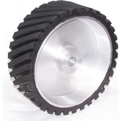 10 inch 50mm Thickness 250*50mm Serrated Belt Grinder Rubber Wheel Abrasive Sanding Belt Contact wheel