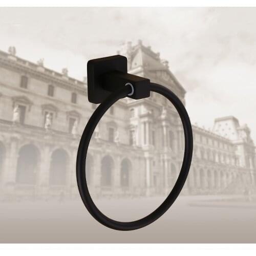 SUS 304 black towel hook ring robe hooks hanger for clothes kitchen wall mounted bathing towel rack bathroom accessories