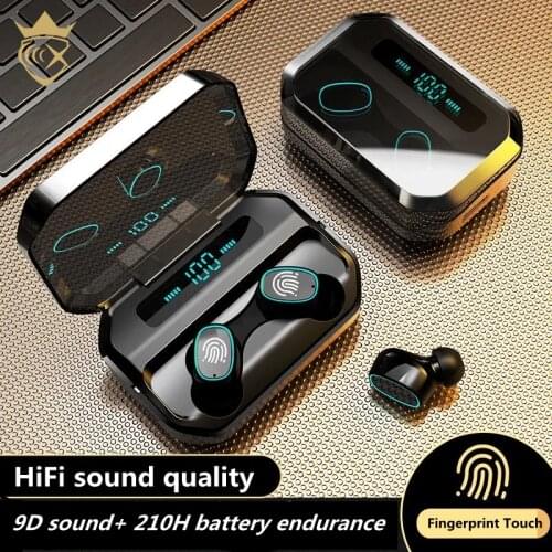 TWS Bluetooth 5.0 Earphones 2200mAh Charging Box Wireless Headphone 9D Stereo Sports Waterproof Earbuds Headsets With Microphone