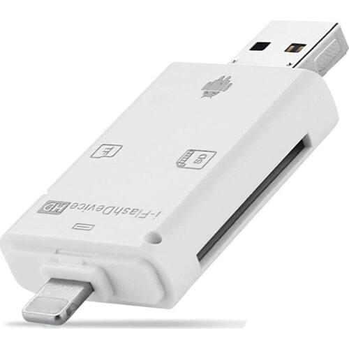 LYBALL SD Card Reader 3 in 1 USB2.0/Micro USB/8pin for iPhone iPad iMAC PC DSLR Camera Drone OTG for Smart Phone Android Huawei