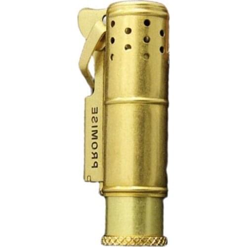 Promise Vintage classic brass oil lighter. Replica Nostalgic gasoline lighter Men Gift 66*28mm 52g