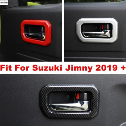 Inner Car Door Pull Doorknob Handle Hand-clasping Bowl Decoration Cover Trim For Suzuki Jimny 2019 2020 ABS Interior Refit Kit