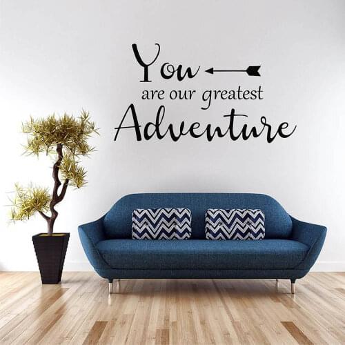 You Are Our Greatest Adventure Quote Wall Decal Kids Quotes With Arrow Home Decoration Boys Room Vinyl Stickers Wall Art AY077
