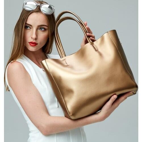 Women bag 2020 Genuine Leather tote bag Shoulder Bags Fashion Solid Soft Casual purses and handbags high-capacity shopping bag