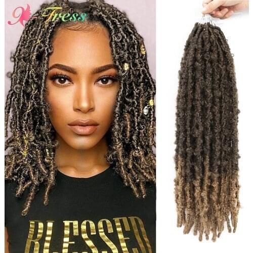 X-TRESS Butterfly Locs Crochet Hair Pre Looped Distressed Faux Locs Crochet Braids For Women Synthetic Braiding Hair Extension