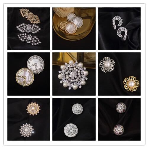 DIY water drill rhinestone purple blue crystal large Button crystal overcoat dress circular clothing buttons sew-on