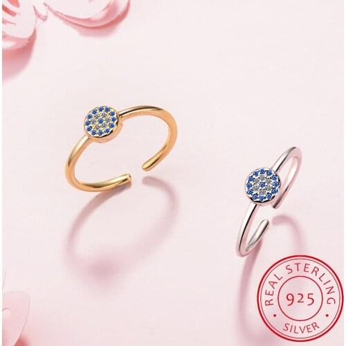 Authentic 100% 925 Real Sterling Silver CZ Lucky Eye Of Guardian Finger Rings For Women Sterling Silver Jewelry DS968