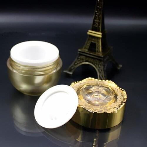 10g Cream Container Golden Jar Cosmetic Acrylic Smaple Pot Bottle empty Women Beauty Portable 100pcs