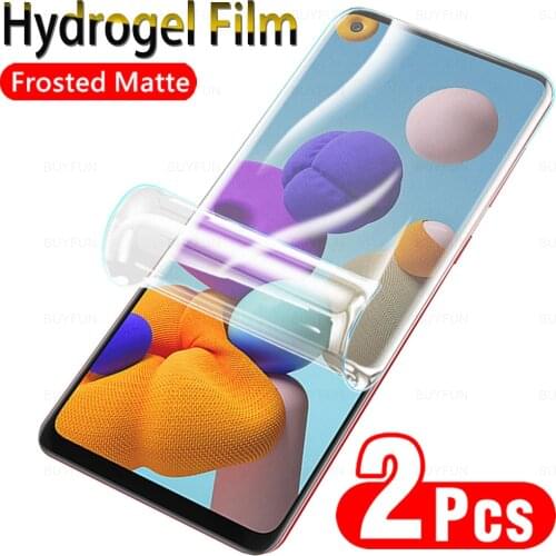 2Pcs Frosted Hydrogel Film For Samsung Galaxy A21S 6.5"Matte Protective Film For Samsung A12 A02 A02S Screen Protector Not Glass