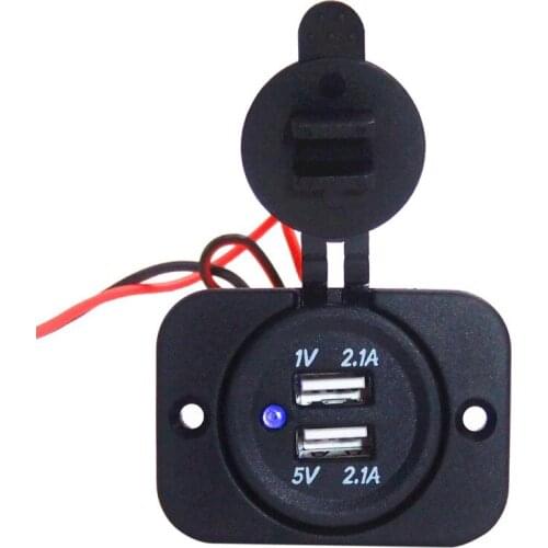 2019 12V Car Universal Waterproof Dual 2 USB Car Cigarette Lighter Socket Splitter Charger Power Adapter