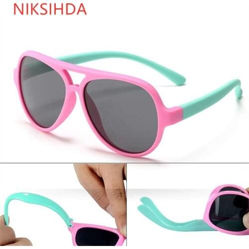 2019NIKSIHDATR90 European and American fashion boys and girls Polarized Sunglasses soft silica gel Sunglasses retro design UV400