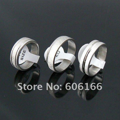 35pcs 6mm Drawbench Silver Tone Wedding Band Ring Stainless Steel Rings Fashion Jewelry