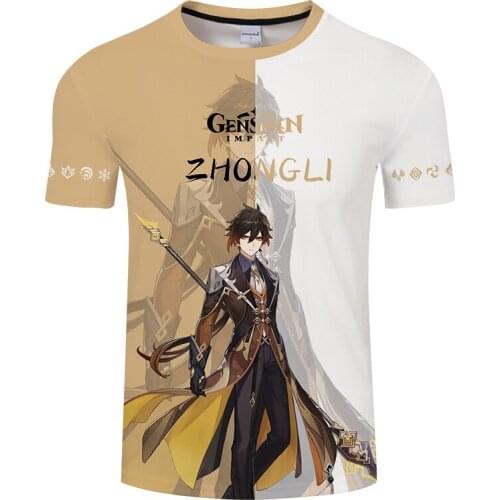 Anime Genshin Impact 3D T Shirt Tee Top Cosplay Women Men T-shirt Keqing Xiao Albedo Klee Diluc Venti Paimon Zhongli Tshirt