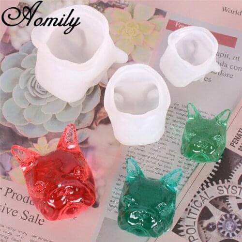 Aomily Dog Head Shape Silicone Mold Resin Epoxy Mold DIY Car Aromatherapy Plaster Decoration Fondant Molds Cake Decorating Tools