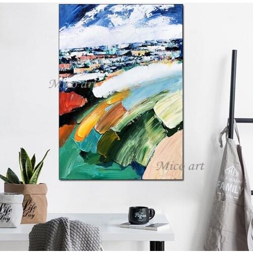 No Framed 100% Handpainted Abstract Oil Painting Rich Colour Lively Rhythm Hand-painted Wall Art Pictures Artwork For Room Decor