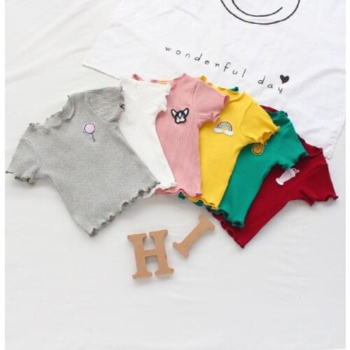 0-4 Years Cotton Childrens Summer Short-sleeved T-shirt Cartoon Pattern for Boys and Girls Kids Tops Teen Children Clothing