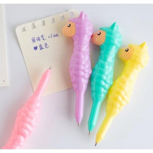 40pcs Kawaii Ballpoint Pen Lot Cute Animal Alpaca Pens for School Supplies Korean Stationery Cute Office Accessories Kids Prize