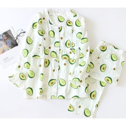 Fdfklak 2 Pieces Sleepwear Maternity Spring Autumn New Long Sleeve Cotton Pyjama Pregnant Nightwear Breastfeeding Pijamas