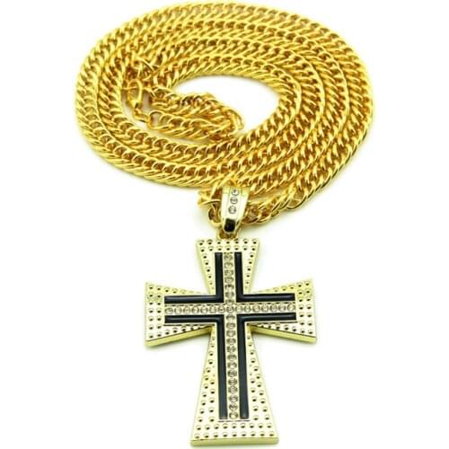 Hip hop mens women cross Jewelry CZ Crystal Bling Iced Out Pendants & Chain necklace Jewelr 30" Z65