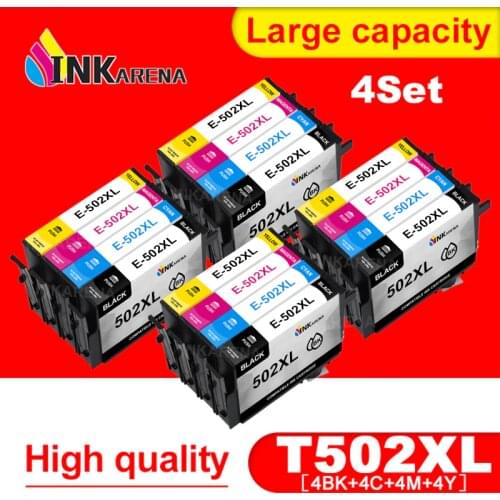 INKARENA 16PK Ink Cartridge for EPSON 502 T502 XL 502XL for Expression Premium XP5100 XP5105 Wrokforce wf-2865 wf-2860 Printers