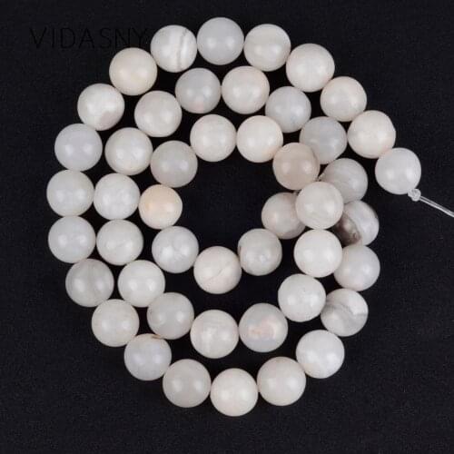 White Crazy Agates Natural Spacer Stone Beads For Jewelry Making Diy Bracelet Necklace 4/6/8/10/12mm Round Loose Beads 15inch