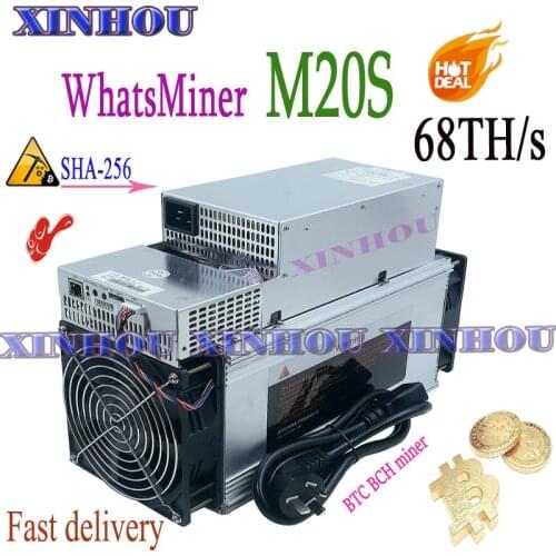 New BTC BCH Miner WhatsMiner M20S 68T With PSU Asic miner better than M3 M3X M21s Antminer S9 S9k S9SE T17 T17e S17 S17e T2T T3