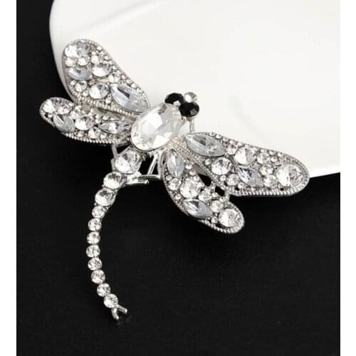 Fashion Crystal Dragonfly Brooches For Women 2019 Vintage Men Insect Animal Brooch Pins Brochase Jewelry Dropshipping