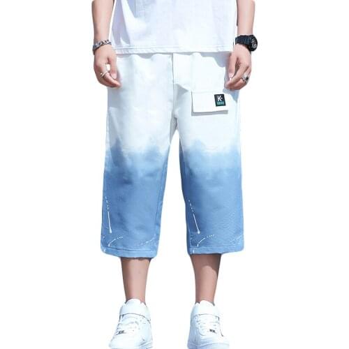 2021 Mens casual sports cropped trousers loose straight shorts ins tide summer thin cropped trousers
